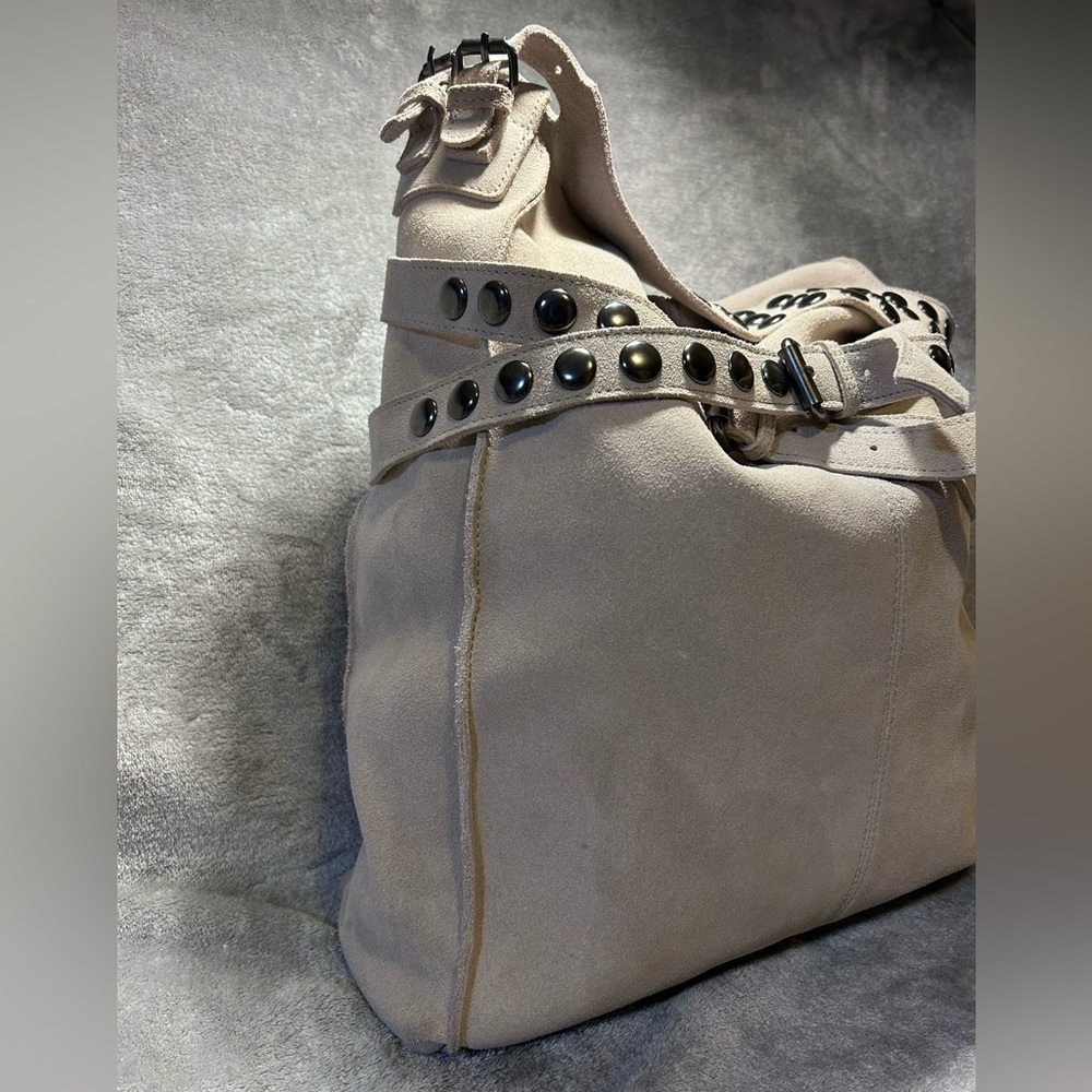Twiggy London Studded Suede Slouchy Large Hobo - Picture 3 of 10